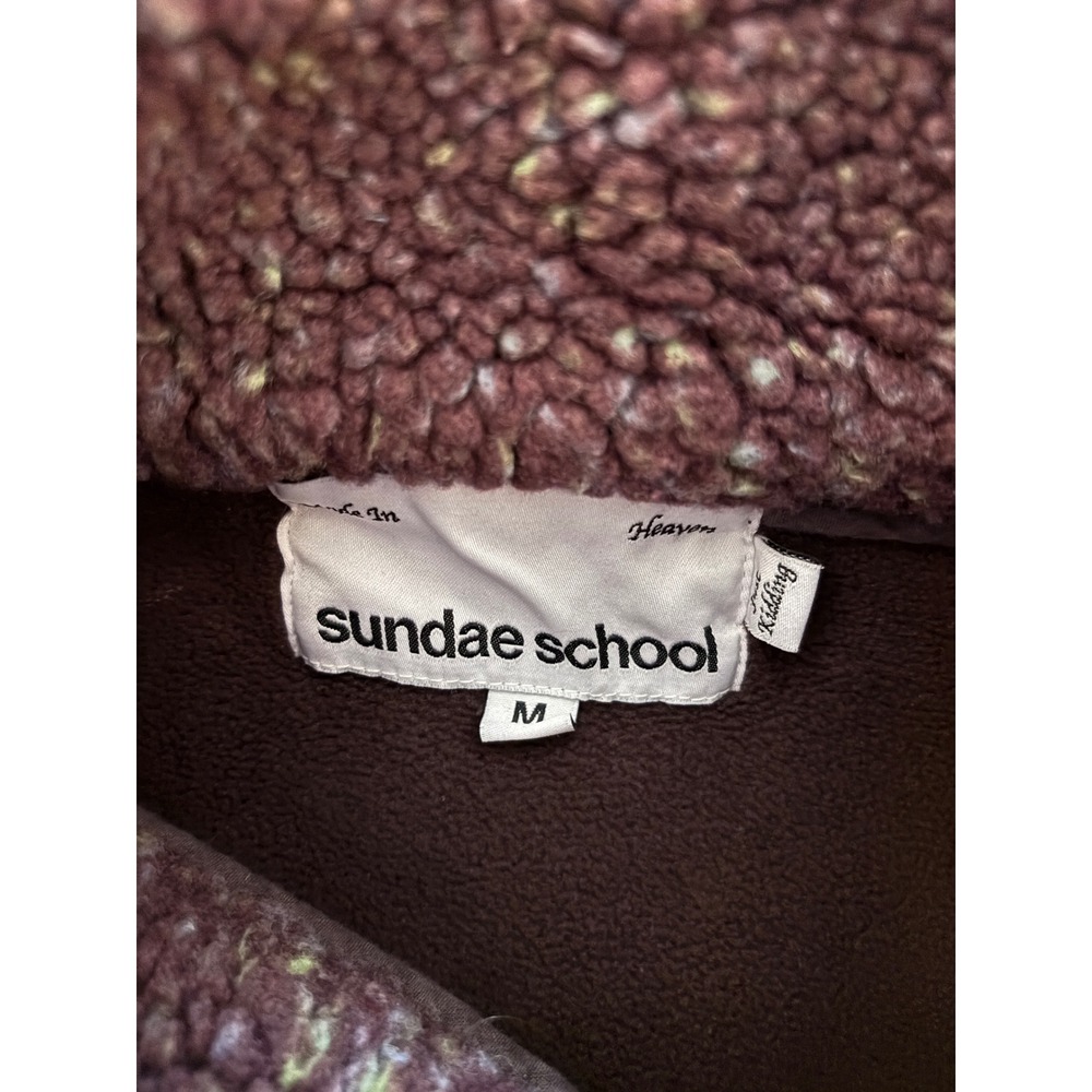 Sundae School Namsan Tower Fleece Jacket Multicolor Alien Space Zip Up Mens M‎ - Picture 10 of 13